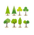 Set of trees icons.