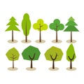 Set of trees. Tree symbols. Tree icons.