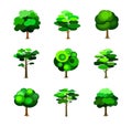 Set of trees on white background. Variety vector wood in flat style