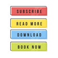 Set of trendy action button for web, mobile app. Template modern navigation button menu. Button collection vector