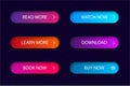 Set of trendy action button for web,mobile app.Template navigation button menu.Gradient icon submit for shop, game.vector eps10 Royalty Free Stock Photo