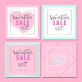 Set of Trendy Chic Valentine s day Sale cards