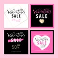 Set of Trendy Chic Valentine s day Sale cards Royalty Free Stock Photo