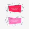 Set of trendy flat geometric vector banners Royalty Free Stock Photo