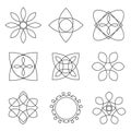 Set of trendy geometric shapes hipster frames collection. Royalty Free Stock Photo