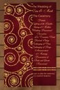 Set of trendy invitations with gold glitter texture. Wedding, marriage, bridal, birthday, Valentine's day. Isolated. Vector
