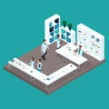 Isometric Medical Room, Laboratory Royalty Free Stock Photo