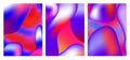 A set of trendy liquid backgrounds purple gradient