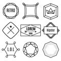 Set of trendy vintage hipster elements, labels, badges,