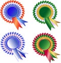 Set of Tri Color Rosette and ribbons