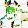 Set of triangle geometric abstract backgrounds Royalty Free Stock Photo