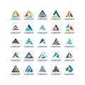 Set of triangle logo vector abstract,A triangle logo abstract