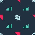 Set Triangle math, XYZ Coordinate system and Graph, schedule, chart, diagram on seamless pattern. Vector Royalty Free Stock Photo