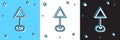 Set Triangle warning blank icon isolated on blue and white, black background. Traffic rules and safe driving. Vector Royalty Free Stock Photo