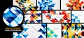 Set of triangles repetition mosaic backgrounds