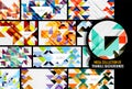 Set of triangles repetition mosaic backgrounds