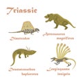 Set Triassic reptile dinosaur