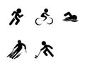 Set of Triathlon Sport Icons