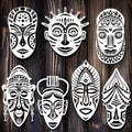 Set of Tribal African Masks