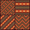 Set of tribal african seamless patterns Royalty Free Stock Photo