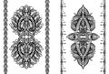 Set of tribal boho ornaments with border. Native object is separate from the background. Vector henna element Royalty Free Stock Photo