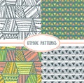 Set of tribal seamless patterns. Royalty Free Stock Photo