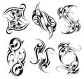 Set of tribal tattoo shapes Royalty Free Stock Photo