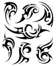 Set of tribal tattoo shapes Royalty Free Stock Photo