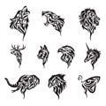 set of tribal tattoos. Vector illustration decorative design