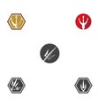 Set Trident Logo icon Template vector Royalty Free Stock Photo