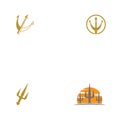 Set Trident Logo icon Template vector Royalty Free Stock Photo