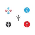 Set Trident Logo Template vector Royalty Free Stock Photo