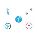 Set Trident Logo Template vector Royalty Free Stock Photo