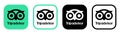 Set of TripAdvisor app icons, isolated on white background, vector illustration. Tripadvisor is company that operates Royalty Free Stock Photo