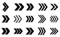 Set of Triple Arrow Icons for Web Design or UI UX