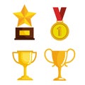 Set trophies competition awards Royalty Free Stock Photo