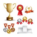 Set of trophy awards Royalty Free Stock Photo