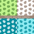 Set of tropical monstera patterns