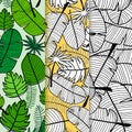 Set Of Tropical Pattern Background.