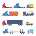 Set of Trucks Flat Design Vector