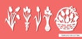 Set of tulip silhouettes. Royalty Free Stock Photo