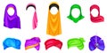 Set of turban and hijab headwear for men and women