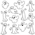 Set of twelve ghost outline