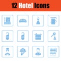 Set of twelve hotel icons Royalty Free Stock Photo