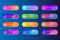 Set of twelve mobile phone buttons in gradient colors on blue background Royalty Free Stock Photo