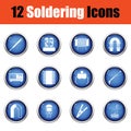 Set of twelve soldering icons.