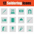 Set of twelve soldering icons