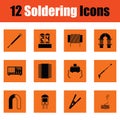 Set of twelve soldering icons