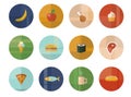 Set of Twelve Vector Food and Drink Icons