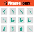 Set of twelve weapon icons Royalty Free Stock Photo